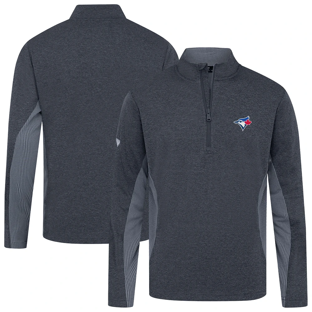Men's Levelwear Gray Toronto Blue Jays Waffle Insignia 2.0 Quarter-Zip Pullover Top