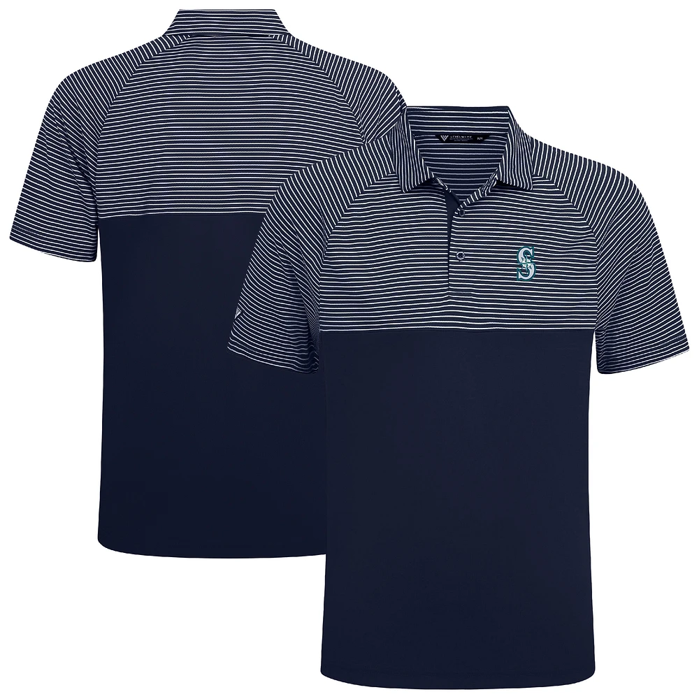 Men's Levelwear Navy Seattle Mariners Classic Stripes Insignia 2.0 Polo