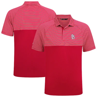 Men's Levelwear Red St. Louis Cardinals Classic Stripes Insignia 2.0 Polo