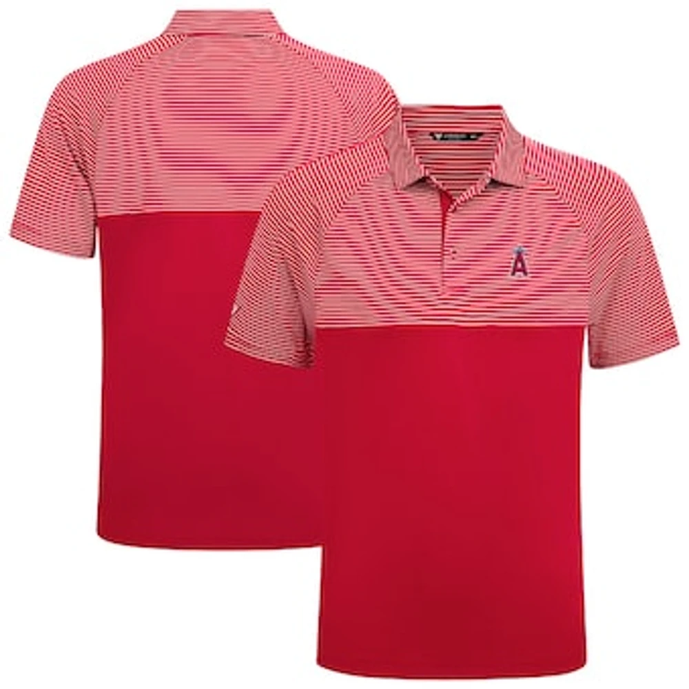 Men's Levelwear Red Los Angeles Angels Classic Stripes Insignia 2.0 Polo