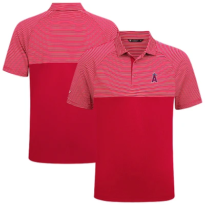 Men's Levelwear Red Los Angeles Angels Classic Stripes Insignia 2.0 Polo