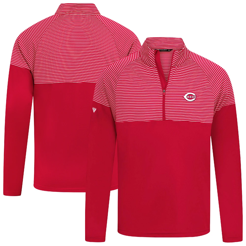 Men's Levelwear Red Cincinnati Reds Classic Stripes Insignia 2.0 Pullover