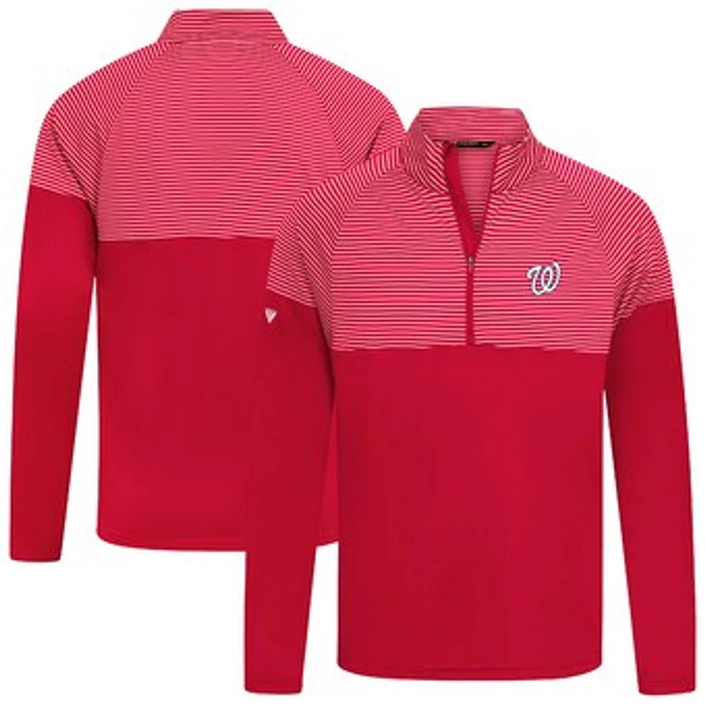 Men's Levelwear Red Washington Nationals Classic Stripes Insignia 2.0 Pullover