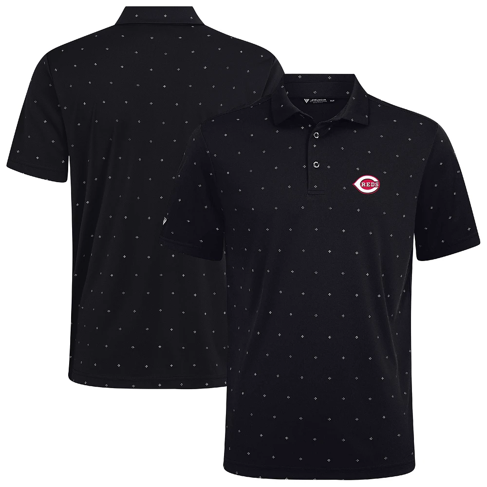 Men's Levelwear Black Cincinnati Reds Vision Insignia 2.0 Polo