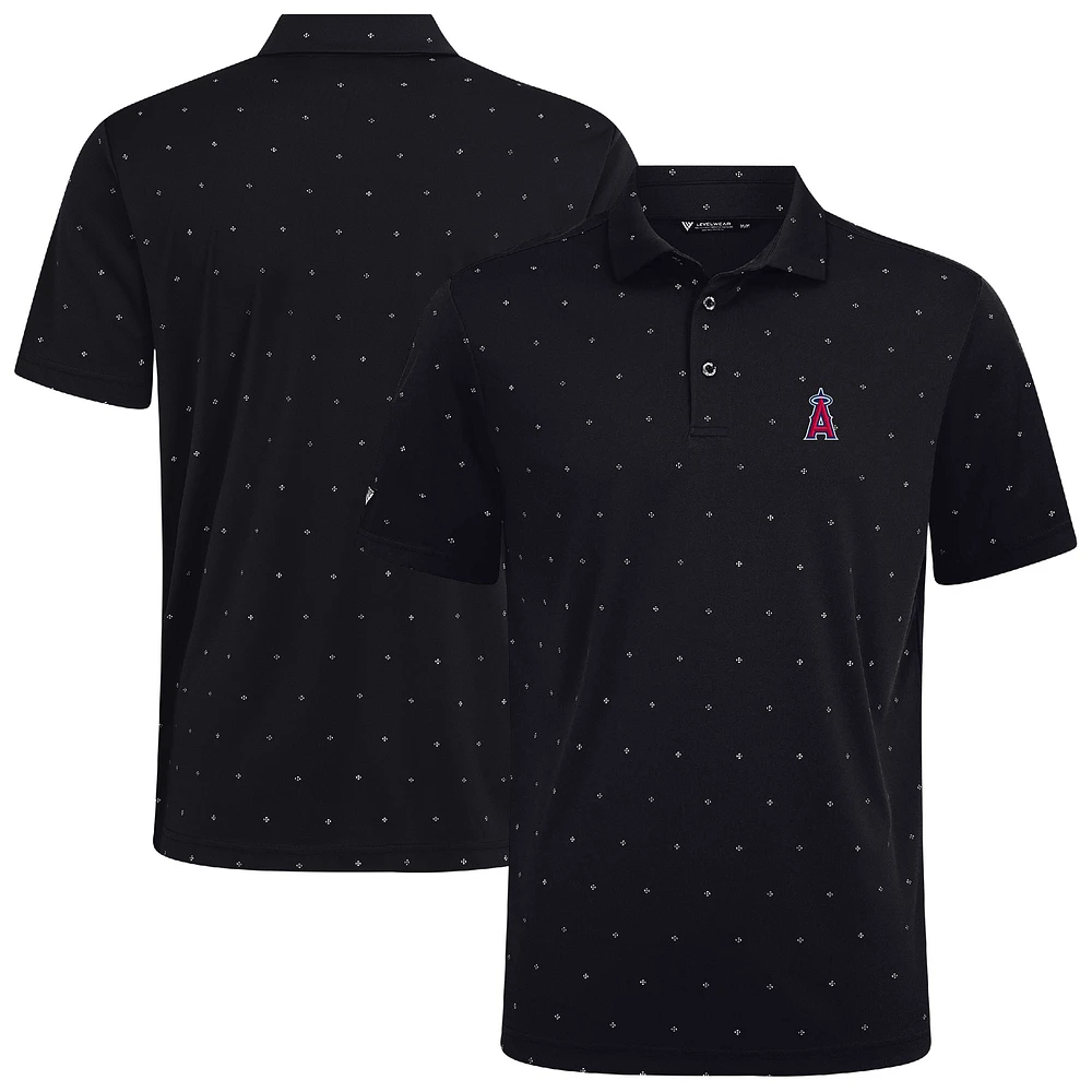 Men's Levelwear Black Los Angeles Angels Vision Insignia 2.0 Polo