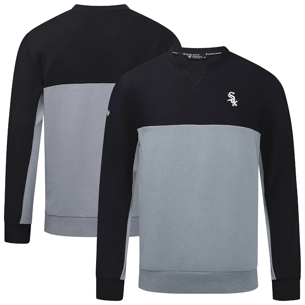 Men's Levelwear Black/Gray Chicago White Sox Legacy Insignia 2.0 Pullover Sweatshirt