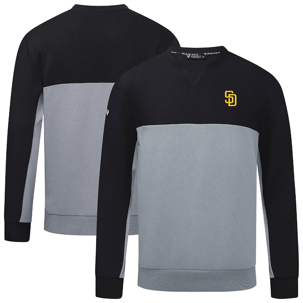 Men's Levelwear Black/Gray San Diego Padres Legacy Insignia 2.0 Pullover Sweatshirt