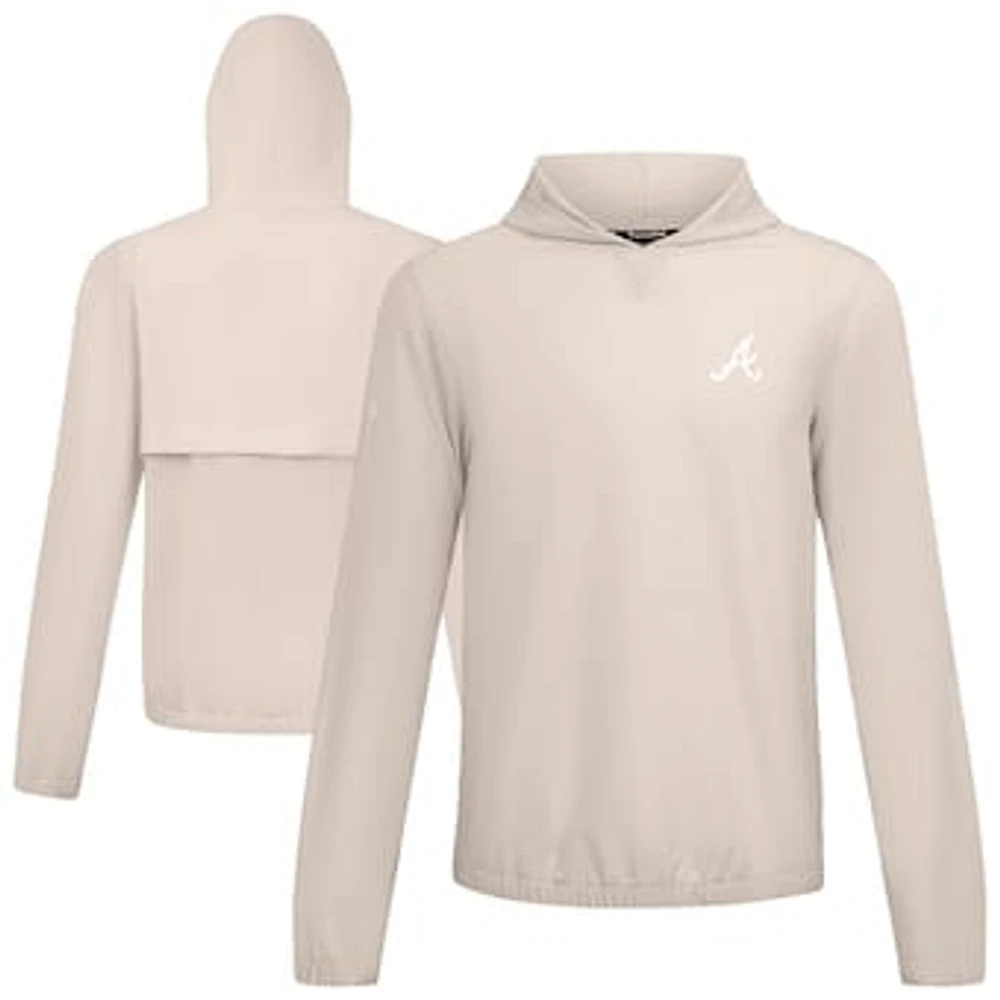 Men's Levelwear Khaki Atlanta Braves Action Insignia 2.0 Pullover Hoodie