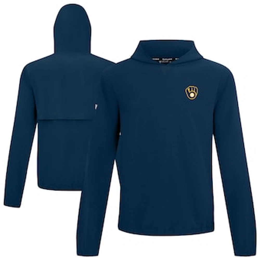 Men's Levelwear Navy Milwaukee Brewers Action Insignia 2.0 Pullover Hoodie