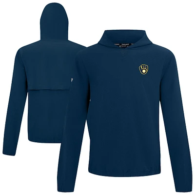 Men's Levelwear Navy Milwaukee Brewers Action Insignia 2.0 Pullover Hoodie