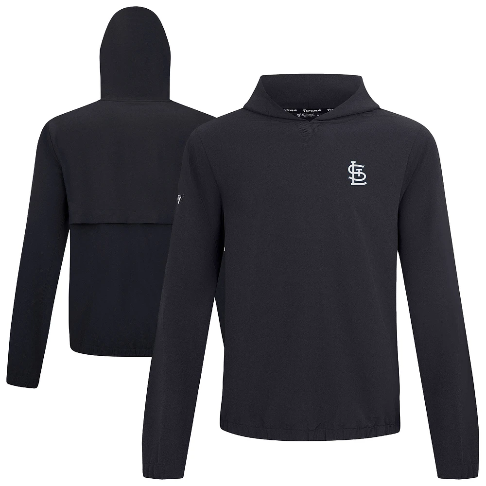 Men's Levelwear Black St. Louis Cardinals Action Insignia 2.0 Pullover Hoodie