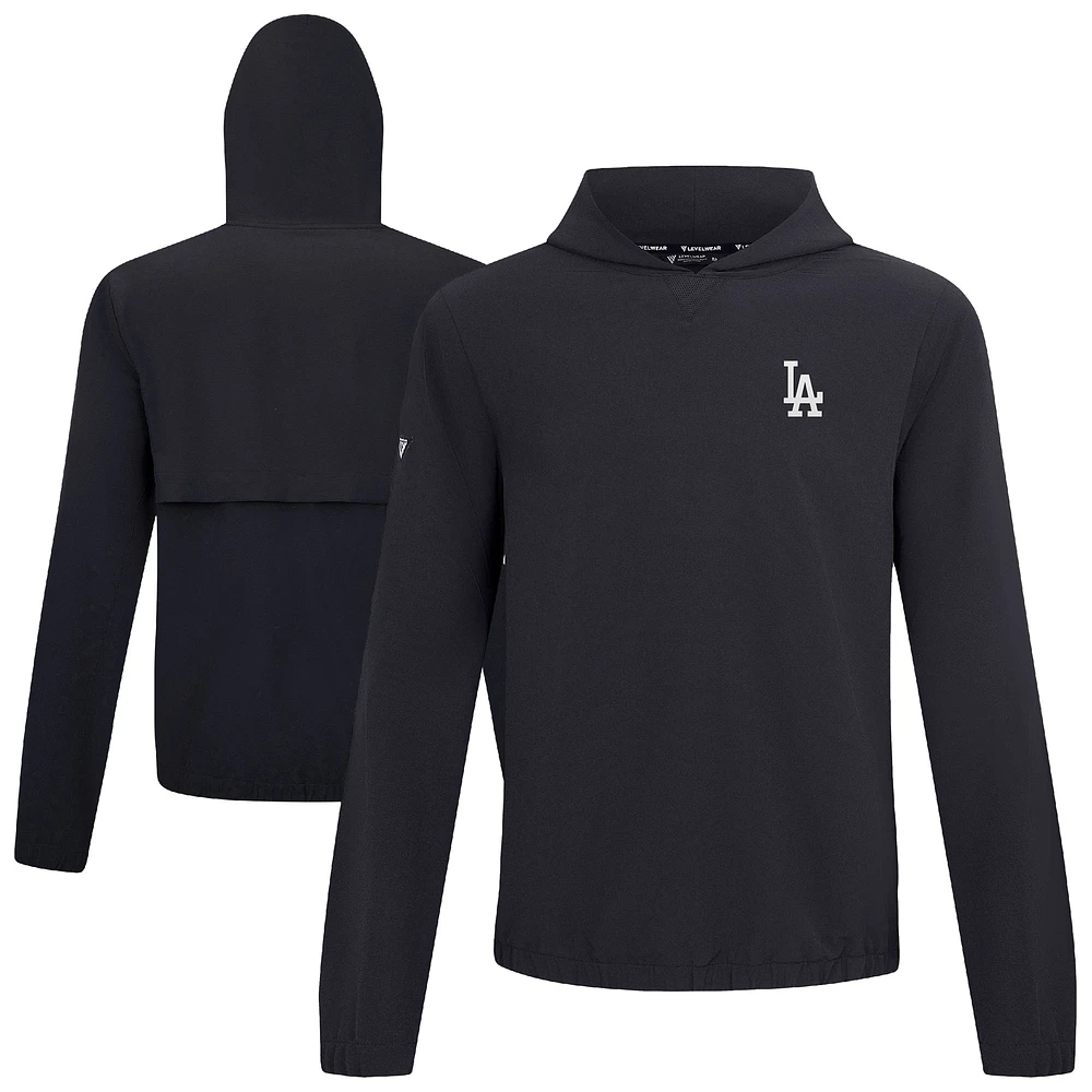 Men's Levelwear Black Los Angeles Dodgers Action Insignia 2.0 Pullover Hoodie