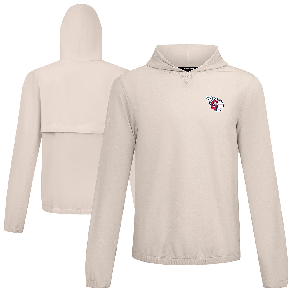 Men's Levelwear Khaki Cleveland Guardians Action Insignia 2.0 Pullover Hoodie