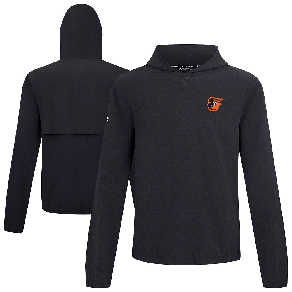 Men's Levelwear Black Baltimore Orioles Action Insignia 2.0 Pullover Hoodie