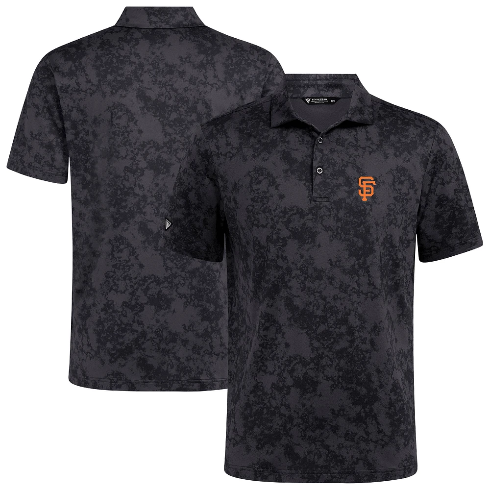 Men's Levelwear Black San Francisco Giants Whisper Insignia 2.0 Polo