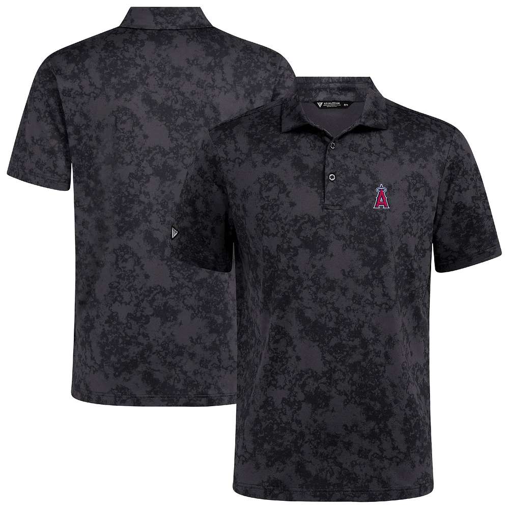 Men's Levelwear Black Los Angeles Angels Whisper Insignia 2.0 Polo