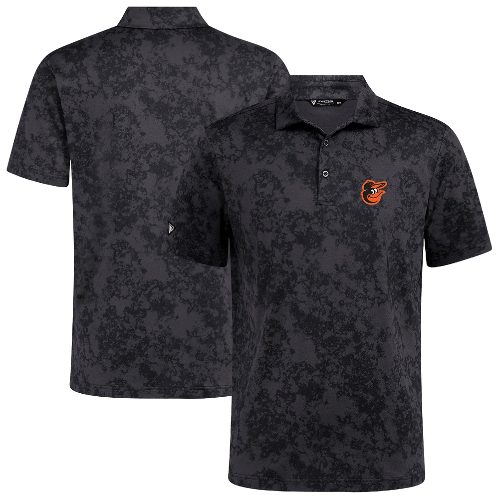 Men's Levelwear Black Baltimore Orioles Whisper Insignia 2.0 Polo