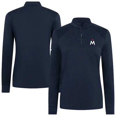 Women's Levelwear Navy Minnesota Twins Power Insignia 2.0 Quarter-Zip Pullover Top