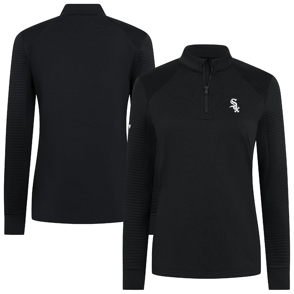 Women's Levelwear Black Chicago White Sox Power Insignia 2.0 Quarter-Zip Pullover Top