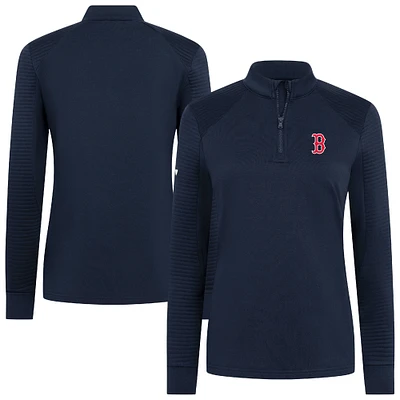 Women's Levelwear Navy Boston Red Sox Power Insignia 2.0 Quarter-Zip Pullover Top