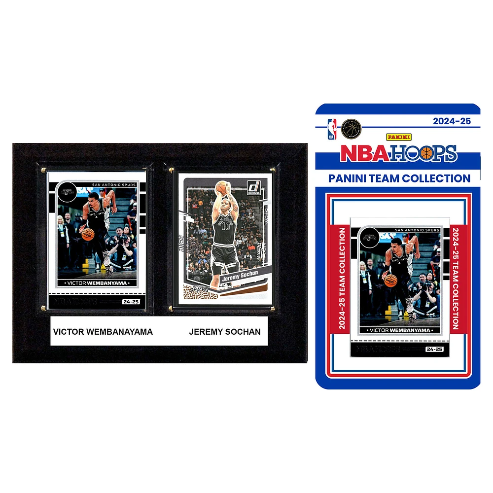 San Antonio Spurs 6" x 8" Player Plaque & 2024 Team Trading Card Set