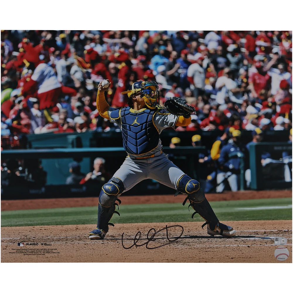 William Contreras Milwaukee Brewers Autographed 16" x 20" Catcher's Gear Photograph