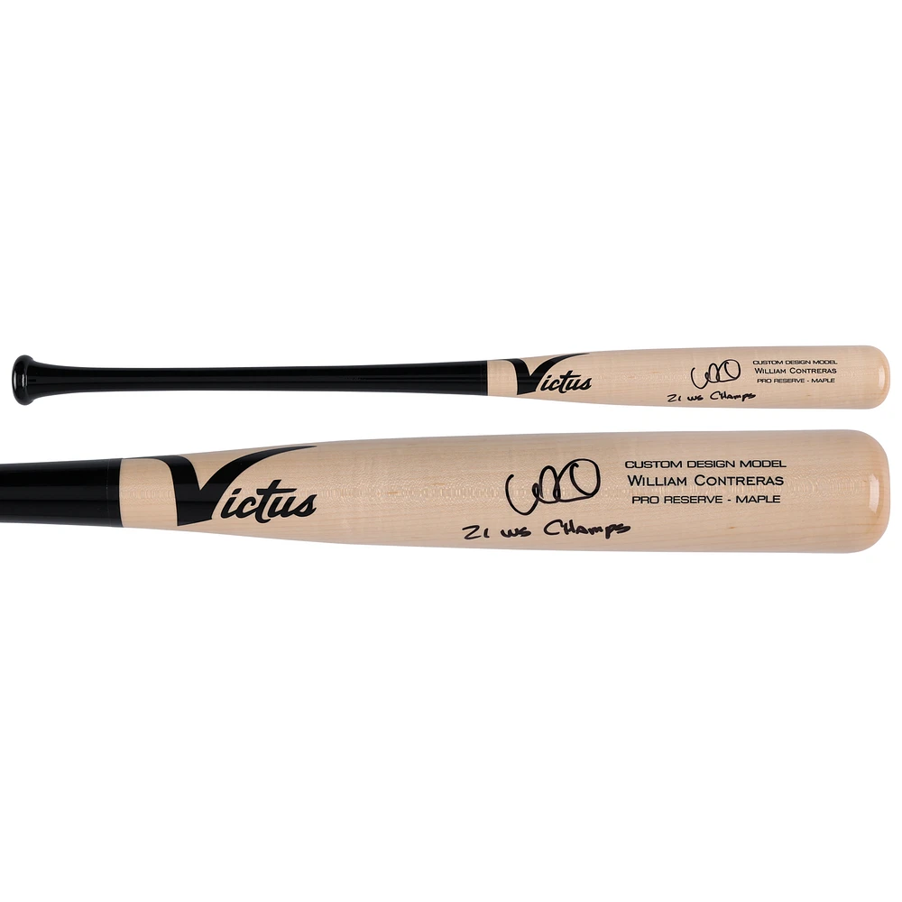 William Contreras Atlanta Braves Autographed Victus Game Model Bat with "21 WS Champs" Inscription