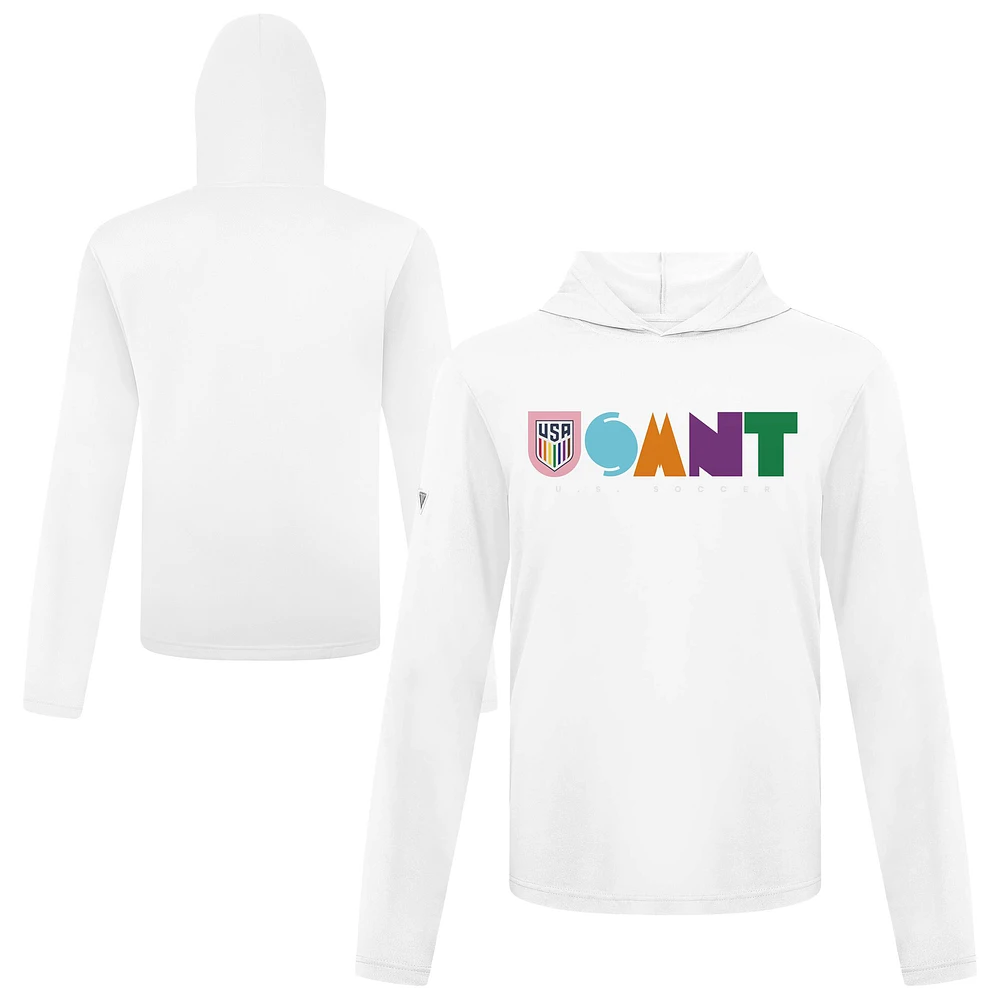 Men's Levelwear White USMNT Anthem Pullover Hoodie