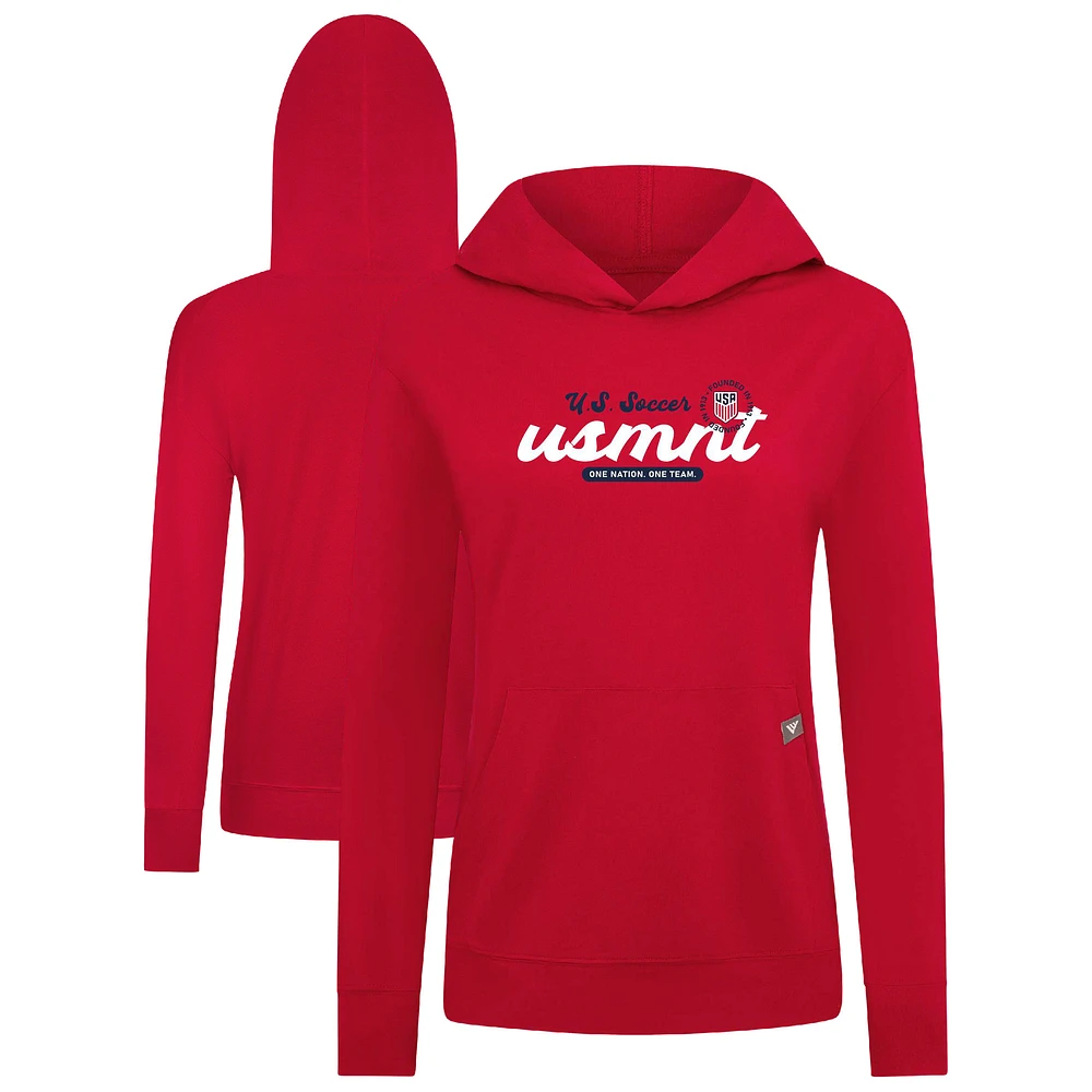 Women's Levelwear Red USMNT Relay Pullover Hoodie