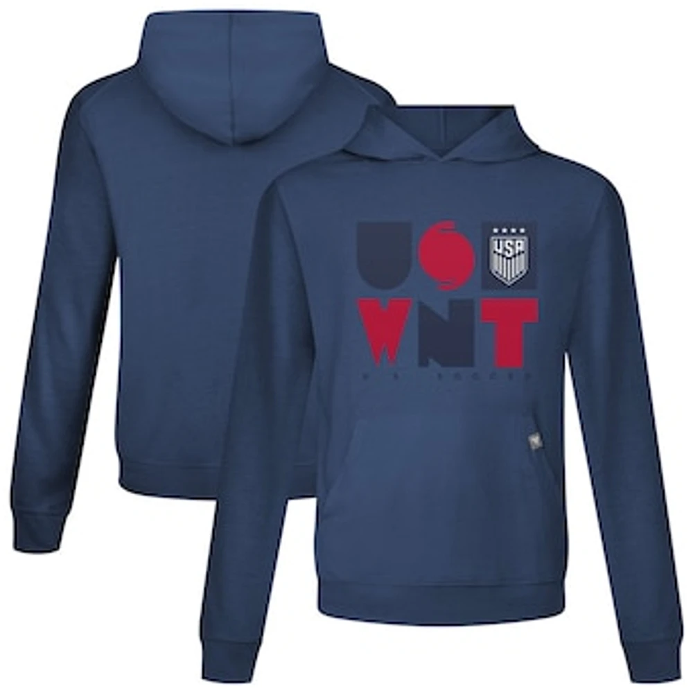 Men's Levelwear Navy USWNT Relay Full On Pullover Hoodie