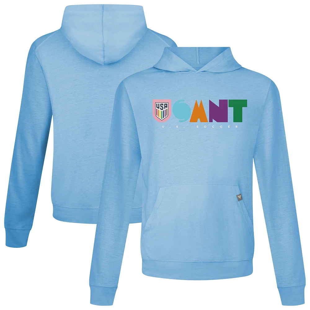 Men's Levelwear Light Blue USMNT Relay Full On Pullover Hoodie