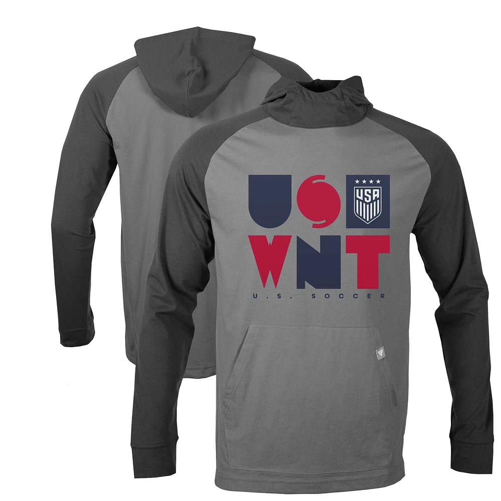 Men's Levelwear Gray USWNT Uproar Raglan Long Sleeve Hoodie T-Shirt