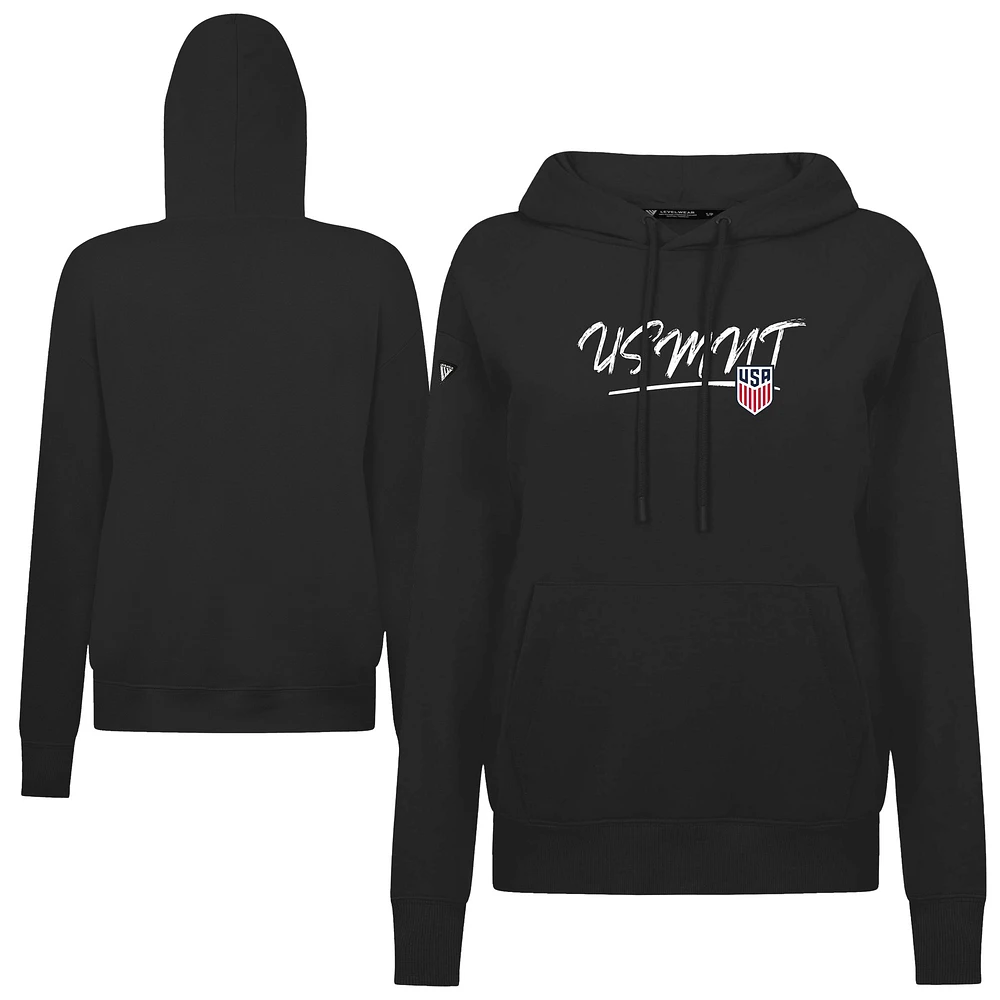 Women's Levelwear Black USMNT Adorn Express Pullover Hoodie