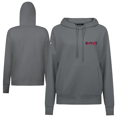 Women's Levelwear Gray USWNT Adorn Full On Pullover Hoodie
