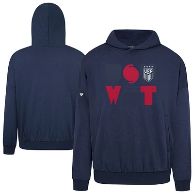 Men's Levelwear Navy USWNT Contact Full On Pullover Hoodie