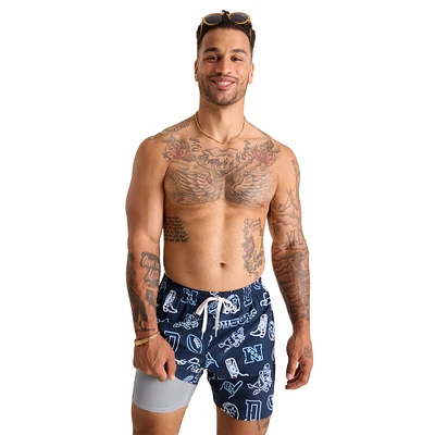 Men's Chubbies Navy Dallas Cowboys The Neon 5.5" Classic Lined Swim Trunks