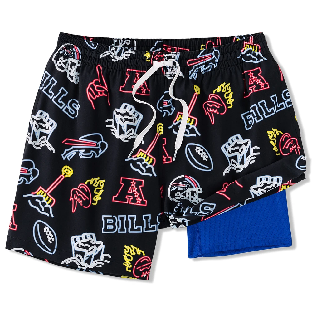 Men's Chubbies Black Buffalo Bills The Neon 5.5" Classic Lined Swim Trunks