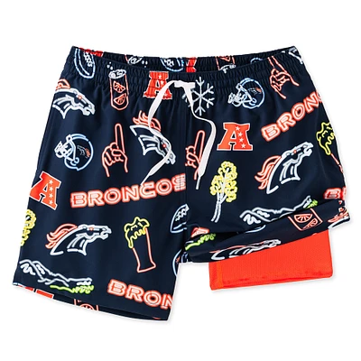 Men's Chubbies Navy Denver Broncos The Neon 5.5" Classic Lined Swim Trunks