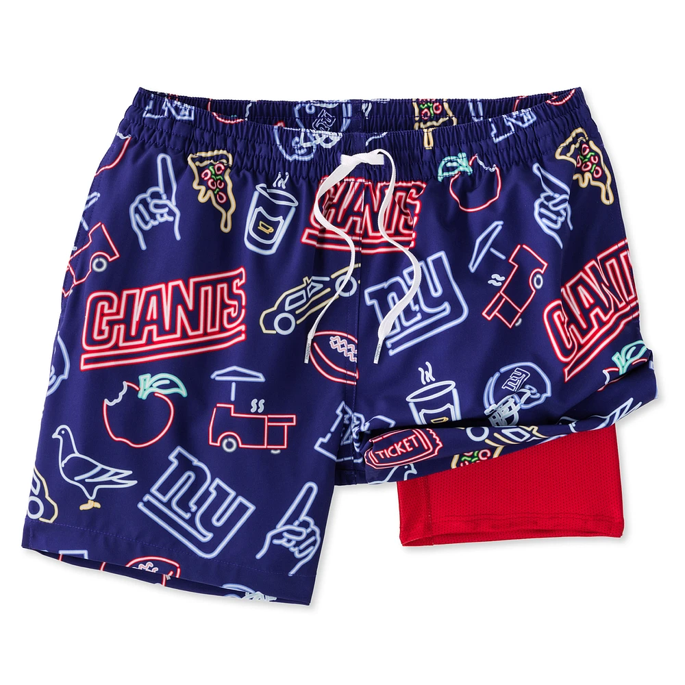 Men's Chubbies Navy New York Giants The Neon 5.5" Classic Lined Swim Trunks