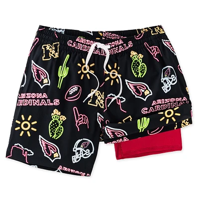 Men's Chubbies Black Arizona Cardinals The Neon 5.5" Classic Lined Swim Trunks