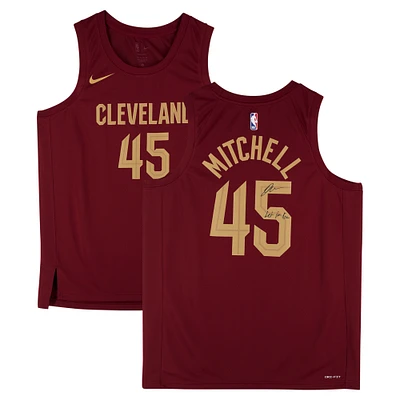 Donovan Mitchell Cleveland Cavaliers Autographed Nike Wine Icon Swingman Jersey with "Let Em Know" Inscription
