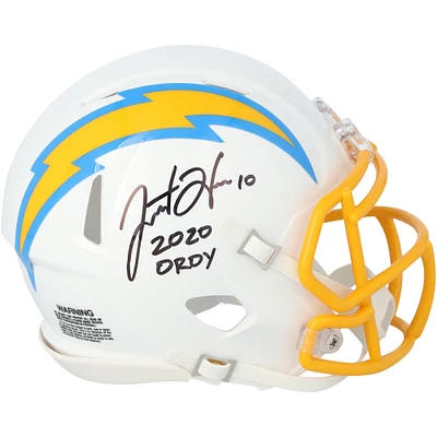 Justin Herbert Los Angeles Chargers Autographed Riddell Speed Mini Helmet with "2020 OROY" Inscription