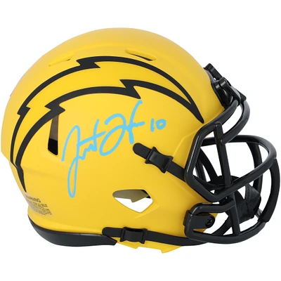 Justin Herbert Los Angeles Chargers Autographed Riddell Rave Speed Mini Helmet