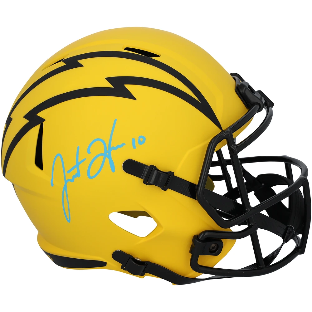 Justin Herbert Los Angeles Chargers Autographed Riddell Rave Speed Replica Helmet