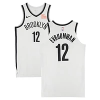 Tosan Evbuomwan Brooklyn Nets Game-Used #12 White Nike Jersey vs. Houston Rockets on February 1, 2025 - Size 48+4