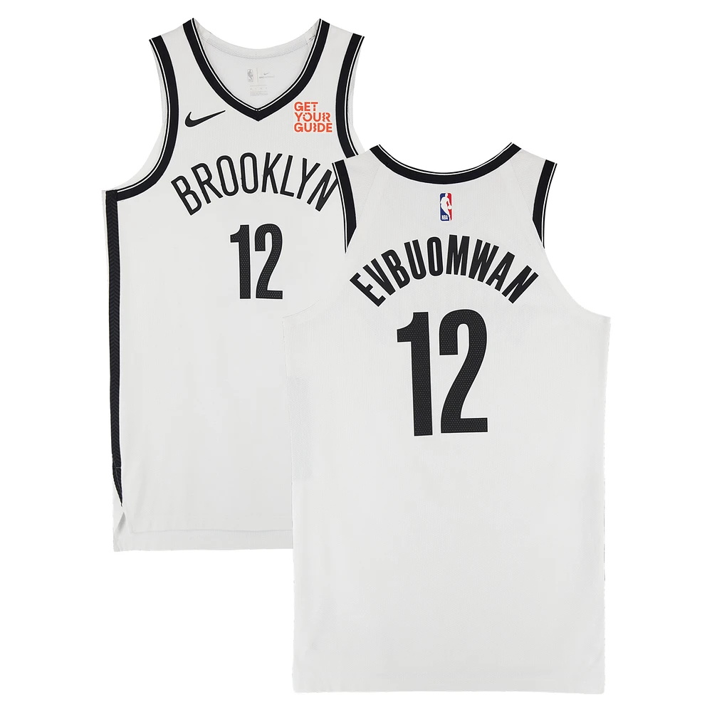 Tosan Evbuomwan Brooklyn Nets Game-Used #12 White Nike Jersey vs. Houston Rockets on February 1, 2025 - Size 48+4