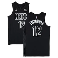 Tosan Evbuomwan Brooklyn Nets Game-Used #12 Black Jordan Brand Statement Edition Jersey vs. Houston Rockets on February 4 & Washington Wizards on February 5, 2025 - Size 48+4