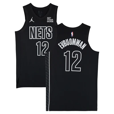 Tosan Evbuomwan Brooklyn Nets Game-Used #12 Black Jordan Brand Statement Edition Jersey vs. Houston Rockets on February 4 & Washington Wizards on February 5, 2025 - Size 48+4