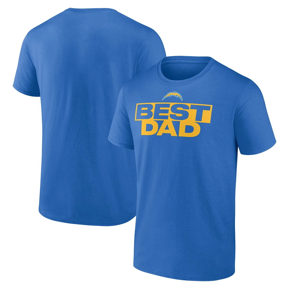 Men's Powder Blue Los Angeles Chargers Best Dad Father's Day T-Shirt
