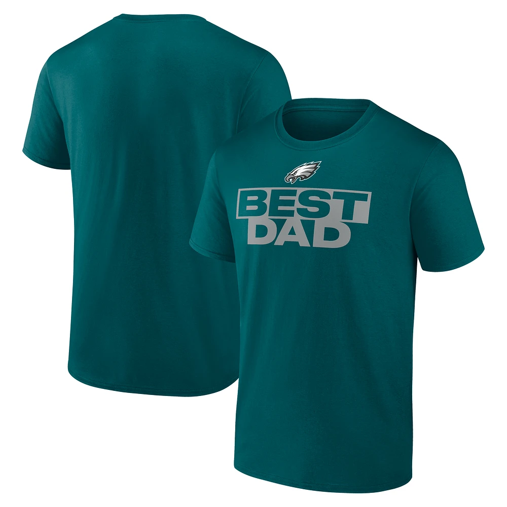 Men's Green Philadelphia Eagles Best Dad Father's Day T-Shirt